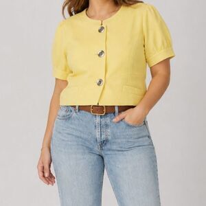 Vintage Yellow Short‎ Sleeve Blazer Size Large
